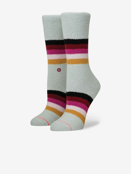 Stance Bele ženske termo nogavice s črtami Stance ICE CAP blue