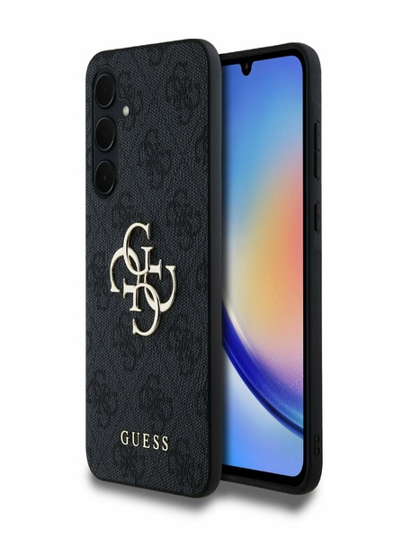 Guess PU 4G Metal Logo Zadní Kryt pro Samsung Galaxy A35 5G Grey Ovitek za telefon