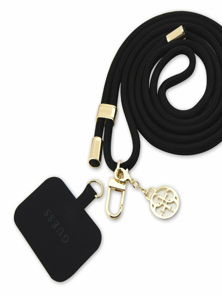 Guess Crossbody Cord 4G Charm Gold/Black Ovitek za telefon