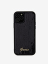 Guess Sequin Script Logo Zadní Kryt pro iPhone 12/12 Pro Black Ovitek za telefon