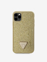 Guess Rhinestones Triangle Metal Logo Kryt pro iPhone 11 Pro Gold Ovitek za telefon