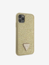 Guess Rhinestones Triangle Metal Logo Kryt pro iPhone 11 Pro Gold Ovitek za telefon