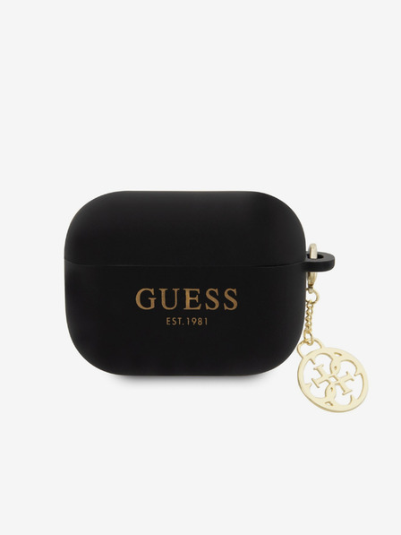 Guess 4G Charm Silikonové AirPods Pro 2 Black Ovitek