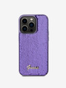 Guess Sequin Script Logo Zadní Kryt pro iPhone 15 Pro Purple Ovitek za telefon