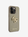 Guess PU Perforated 4G Glitter Metal Logo Zadní Kryt pro iPhone 14 Pro Max Gold Ovitek za telefon