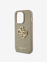 Guess PU Perforated 4G Glitter Metal Logo Zadní Kryt pro iPhone 14 Pro Max Gold Ovitek za telefon