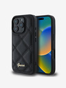 Guess PU Leather Quilted Zadní Kryt pro iPhone 16 Pro Black Ovitek za telefon