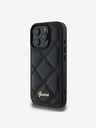 Guess PU Leather Quilted Zadní Kryt pro iPhone 16 Pro Black Ovitek za telefon