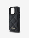 Guess PU Leather Quilted Zadní Kryt pro iPhone 16 Pro Black Ovitek za telefon