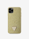 Guess Rhinestones Triangle Metal Logo Kryt pro iPhone 11 Pro Max Gold Ovitek za telefon