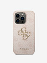 Guess PU 4G Metal Logo Zadní Kryt pro iPhone 14 Pro Max Pink Ovitek za telefon