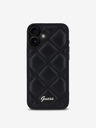 Guess PU Leather Quilted Zadní Kryt pro iPhone 16 Black Ovitek za telefon