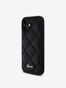 Guess PU Leather Quilted Zadní Kryt pro iPhone 16 Black Ovitek za telefon