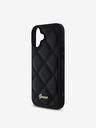 Guess PU Leather Quilted Zadní Kryt pro iPhone 16 Black Ovitek za telefon