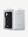 Guess PU Leather Quilted Zadní Kryt pro iPhone 16 Black Ovitek za telefon