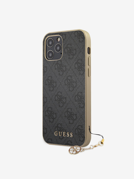 Guess 4G Charm Zadní Kryt pro iPhone 12/12 Pro 6.1 Grey Ovitek za telefon