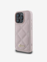 Guess PU Leather Quilted Zadní Kryt pro iPhone 16 Pro Pink Ovitek za telefon