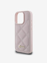 Guess PU Leather Quilted Zadní Kryt pro iPhone 16 Pro Pink Ovitek za telefon