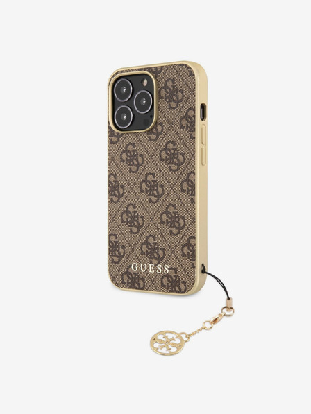 Guess 4G Charm Zadní Kryt pro iPhone 13 Pro Brown Ovitek za telefon