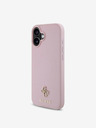 Guess PU Grained 4G Small Metal Logo MagSafe Zadní Kryt pro iPhone 16 Pink Ovitek za telefon