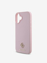 Guess PU Grained 4G Small Metal Logo MagSafe Zadní Kryt pro iPhone 16 Pink Ovitek za telefon