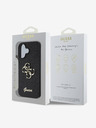 Guess PU Fixed Glitter 4G Metal Logo Zadní Kryt pro iPhone 16 Black Ovitek za telefon