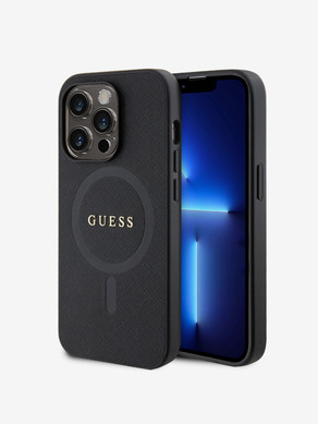 Guess PU Saffiano MagSafe Zadní Kryt pro iPhone 15 Pro Max Black Ovitek za telefon