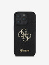 Guess PU Fixed Glitter 4G Metal Logo Zadní Kryt pro iPhone 16 Pro Black Ovitek za telefon