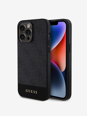 Guess PU 4G Stripe MagSafe Zadní Kryt pro iPhone 15 Pro Black Ovitek za telefon