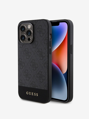 Guess PU 4G Stripe MagSafe Zadní Kryt pro iPhone 15 Pro Max Black Ovitek za telefon