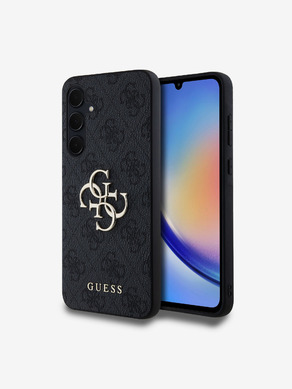 Guess PU 4G Metal Logo Zadní Kryt pro Samsung Galaxy A35 5G Grey Ovitek za telefon