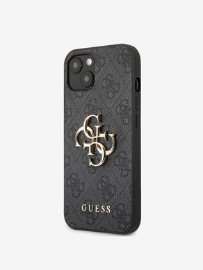 Guess PU 4G Metal Logo Zadní Kryt pro iPhone 13 Grey Ovitek za telefon