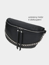 Elega Črna ženska usnjena torba Crossbody ELEGA Festy