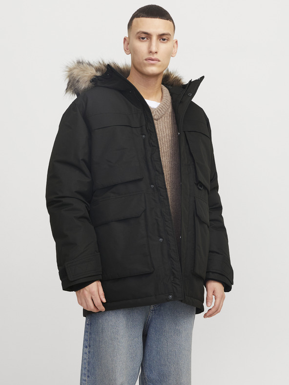 Jack & Jones Črna moška jopica Jack & Jones Star Parka