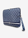 DKNY PU Leather Checkered Pattern and Stripe Notebook 13/14 Blue" Ovitek