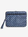 DKNY PU Leather Checkered Pattern and Stripe Notebook 13/14 Blue" Ovitek