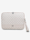 DKNY PU Leather Checkered Pattern and Stripe Notebook 13/14 Pink" Ovitek