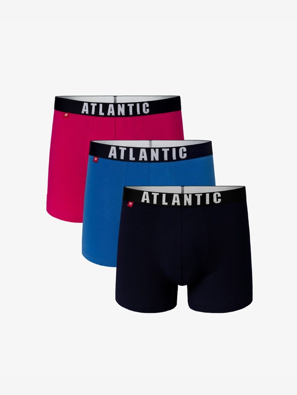 Atlantic Moške boksarice ATLANTIC 3-PACK - roza, modra, mornarska