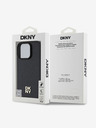 DKNY PU Leather Repeat Pattern Stack Logo MagSafe Zadní Kryt pro iPhone 16 Pro Black Ovitek za telefon