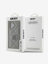 DKNY PU Leather Quilted Stack Logo Zadní Kryt pro iPhone 16 Grey Ovitek za telefon