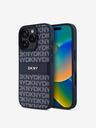 DKNY PU Leather Repeat Pattern Tonal Stripe Zadní Kryt pro iPhone 16 Pro Max Blue Ovitek za telefon