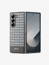 DKNY PU Leather Repeat Pattern Bottom Stripe MagSafe Zadní Kryt pro Samsung Galaxy Z Fold 6 Brown Ovitek za telefon