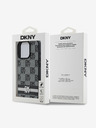 DKNY PU Leather Checkered Pattern and Stripe iPhone 16 Pro Max Black Ovitek za telefon