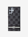 DKNY PU Leather Checkered Pattern and Stripe Samsung Galaxy S24 Ultra Black Ovitek za telefon