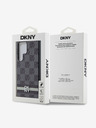 DKNY PU Leather Checkered Pattern and Stripe Samsung Galaxy S24 Ultra Black Ovitek za telefon