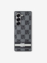 DKNY PU Leather Checkered Pattern and Stripe Samsung Galaxy Z Fold 6 Black Ovitek za telefon