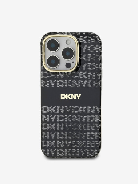 DKNY Repeat Pattern Tonal Stripe Magsafe iPhone 16 Pro Black Ovitek za telefon