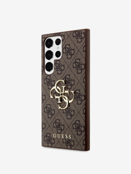 Guess PU 4G Metal Logo Samsung Galaxy S23 Ultra Brown Ovitek za telefon