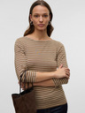 AWARE by VERO MODA Rjava ženska črtasta majica AWARE by VERO MODA Fiona