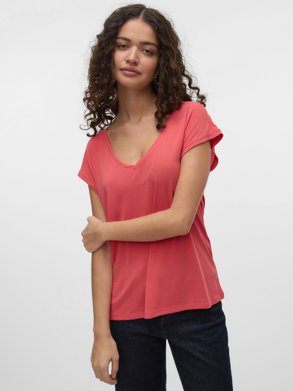 Vero Moda Oranžna ženska majica Vero Moda Filli